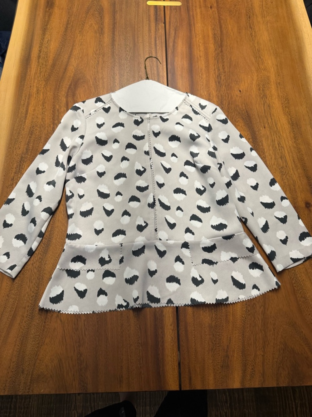 Abstract animal print Peplum Top